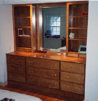 Built-in maple dresser