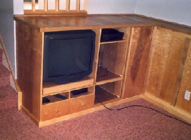 Built-in maple entertainment center