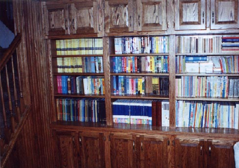 Built-in oak wall unit