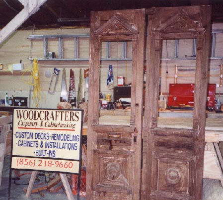 Walnut doors before restoration