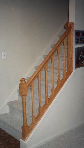 Oak stair rail
