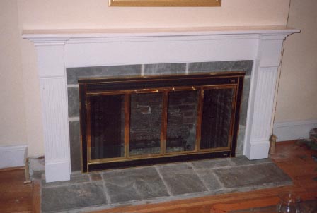 Painted fireplace surround